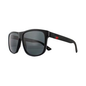 Gucci Sunglasses GG0010S 001 Black Rubber Grey