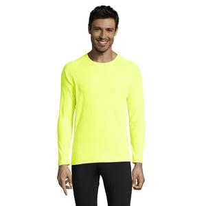 SOLS Heren Sport T-shirt met lange mouwen (Neon geel)