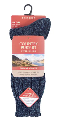 PENNINE WALKER - Mens Heavy Kntted Wool Hiking Socks for Walking