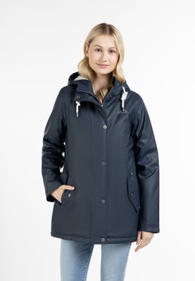 ICEBOUND Gewatteerd regenjack stadsregen Dames marine