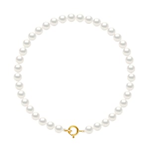 Armband Water Parels Sweet Ronde 4-5mm Wit Geel Goud 18 Karaat