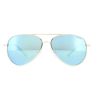 Polaroid Kids Aviator Kids Gold Blue Miror Polarized Sunglasses
