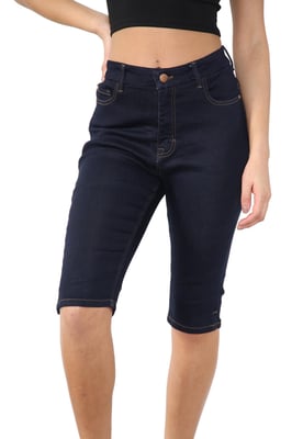 MYT Womens Magic Shaping High Waisted Denim Shorts Indigo
