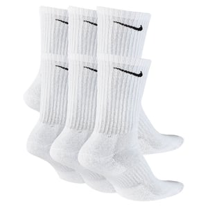 Nike SX7666 Unisex Everyday Cushion Crew Training Socks (6 Pairs) White