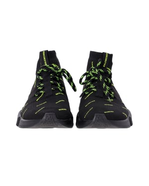 Balenciaga Speed Lace-Up All Over Print Sneakers in Black Polyester