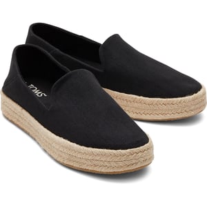 TOMS Carolina 100% Bomull Dam Svarta Espadrilles