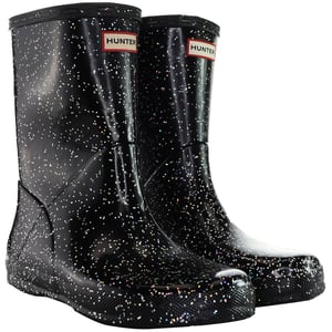 Hunter Giant Glitter Kids Zwarte Wellington Laarzen