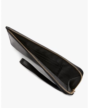Lucy Saffiano Leather Medium L-Zip Wristlet