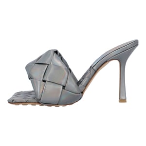 Bottega Veneta Metallic grijze Lido Mules