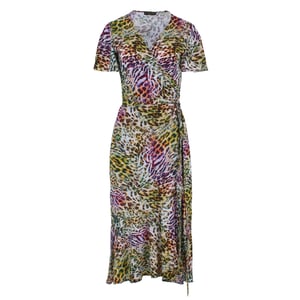 Wikkeljurk met roffeldetails en dierenprint
