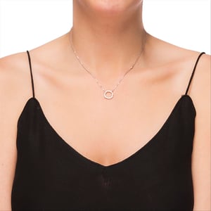 Luxenter, thilaketting in 925 sterling zilver en glanzende zirkonia met 18K roségoud vergulde afwerking