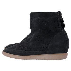 Isabel Marant Basley Wedge Enkelboots met Kwastjes in Zwart Suède