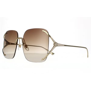 Gucci Square Womens Gold Brown Gradient Sunglasses