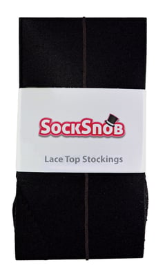 Sheer Seamed Tights for Women | Sock Snob | Glossy | Back Seam | High Waisted - Black / Black