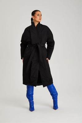 Black Belted Puffer Jacket