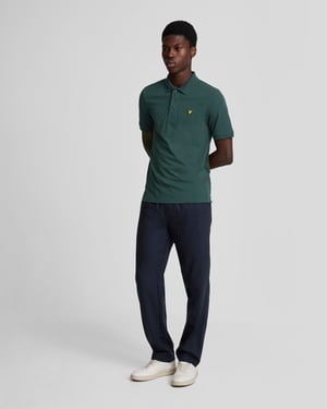 Lyle & Scott-logo op de borst Argyle blauwgroen poloshirt