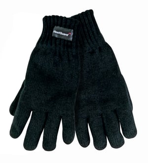 Thinsulate - Childrens Knitted Gloves | Boys Thermal Winter Gloves - Black
