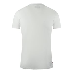 Aquascutum Large Bold London Aldis Brand Logo Vit T-shirt