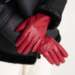Barneys Originals Red Classic Leather Glove