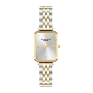 VICTORIA HYDE Rectangle Ladies Watch Green Dial Analogue Quartz Wristwatch with Stainless Steel Bracelet, light gold