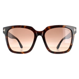 Tom Ford zonnebril Selby FT0952 52F Glansende donkere Havana Brown Gradiënt