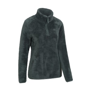 Mountain Warehouse Fleece Teddy Fleece Quarter Zip Fleecetröja för damer/damer (Grön)