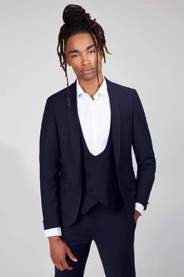Ellroy Skinny Fit Dark Navy Wool Jacket