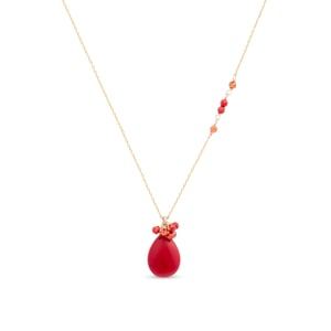 Luxeketting, adak metaallegering en koraal 18K vergulde afwerking
