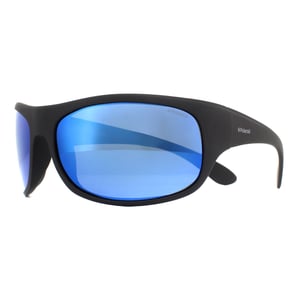 Polaroid wrap heren mat zwart blauw gepolariseerde zonnebril