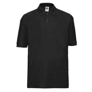Russell Poloshirt van katoen voor kinderen (Zwart)