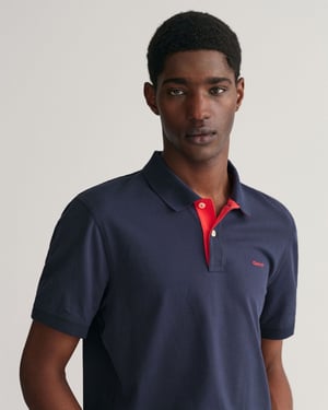 GANT Regular Fit Short Sleeve Contrast Pique Rugger