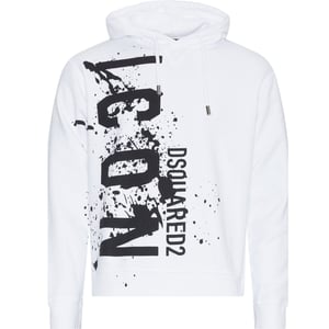 Dsquared2 Cool Fit Icon Splash Logo Vit huvtröja