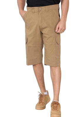 Mens Cargo Multi-Pocket Quick Dry Shorts in Khaki