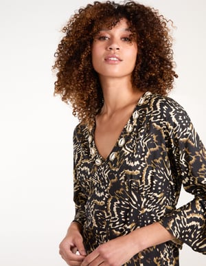 V Neck Shell Midi Dress