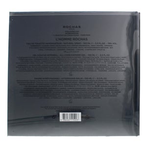 Rochas L'Homme Rochas 3 Piece Giftset: Eau De Toilette 100ml - Shower Gel 100ml -Aftershave Balm 100ml