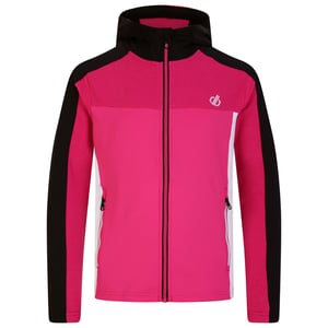 Dare 2B Childrens/Kids Thriving Core Stretch Hooded Midlayer (Pure Pink/Black)