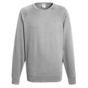 Fruit Of The Loom Mens Lightweight Raglan Sweatshirt (240 GSM) (Heather Grey)