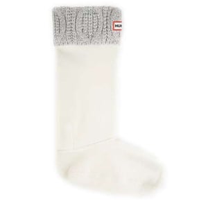 Hunter Original Cable Cuff Tall White Stövelsockor