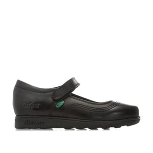 Girl's Kickers Fragma Pop Leather Shoes in Black