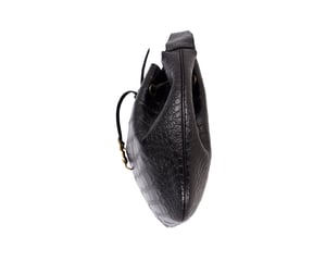 Saint Laurent Medium Paris VII Hobo Croc Effect Bag in Black Leather