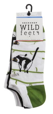 Wild Feet - 3 Pack Mens Novelty Patterned Cotton Trainer Socks