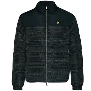 Lyle & Scott Fair Isle Reversible Black Puffer Jacket