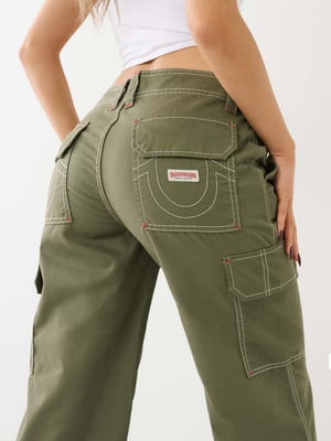 Military Single Needle Cargo Pant in Olive
