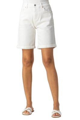 Turned Hem Denim Stretch Shorts