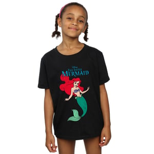 Disney Meisjes De Kleine Zeemeermin Lijn Ariël Katoenen T-shirt (Zwart)