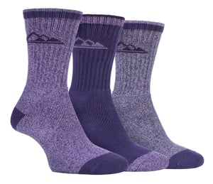 3 Pairs Ladies Lightweight Breathable Hiking Socks with Arch Support