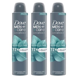 Dove Men+Care Advanced AntiPerspirant Deodorant Spray Eucalyptus + Mint, 3x200ml