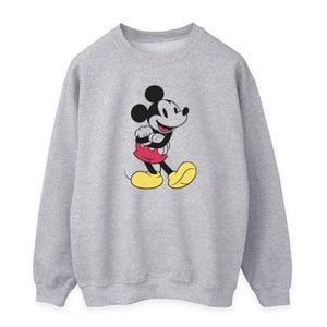 Disney Womens/Ladies Classic Mickey Mouse Sweatshirt (Heather Grey)