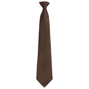 Premier Unisex volwassen kleuren modieuze effen Clip-On stropdas (Bruin)