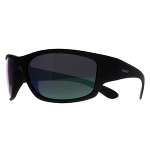 Polaroid Wrap Unisex Matte Zwart Groene Spiegel Gepolariseerd PLD 7005/S